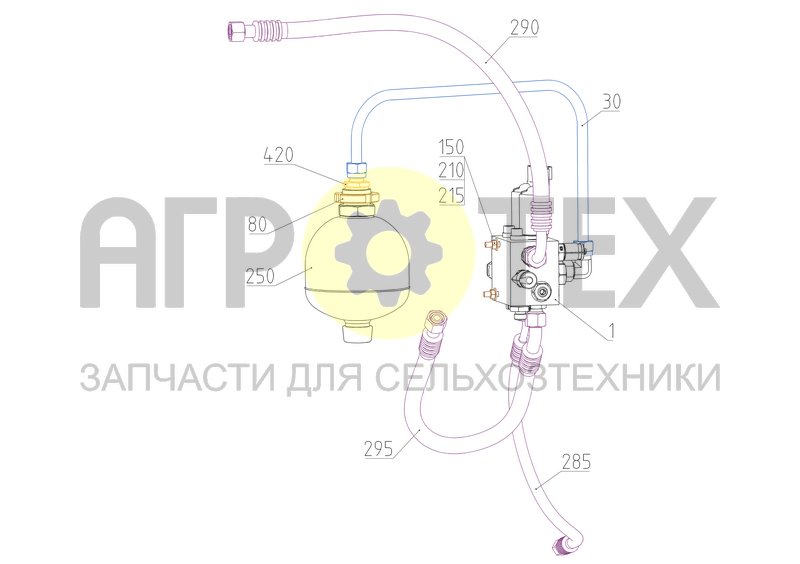 Гидрооборудование системы низкого давления (S300.09.55.100) (№420 на схеме)